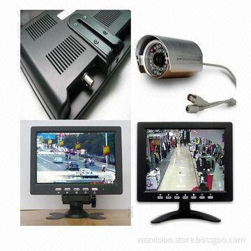 8-inch CCTV LCD monitors, 640X480 pixels, 250cd/m2, BNC/RCA/VGA optional